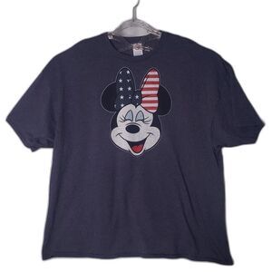 DISNEY Minnie Mouse Patriotic Blue T Shirt Womens Plus Size 3X
